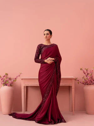 Mahroon Silk Saree 1