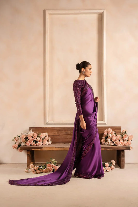 Purple Silk Saree