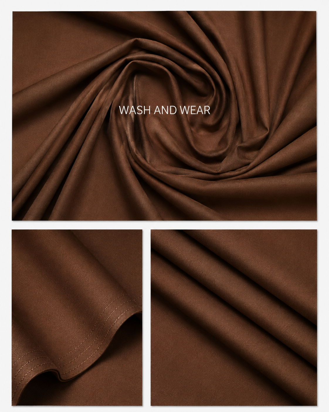 Premium Brown Wash & Wear Unstitched Suit