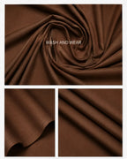 Rich brown wash and wear suiting fabric with smooth texture and elegant drape for formal men's wear