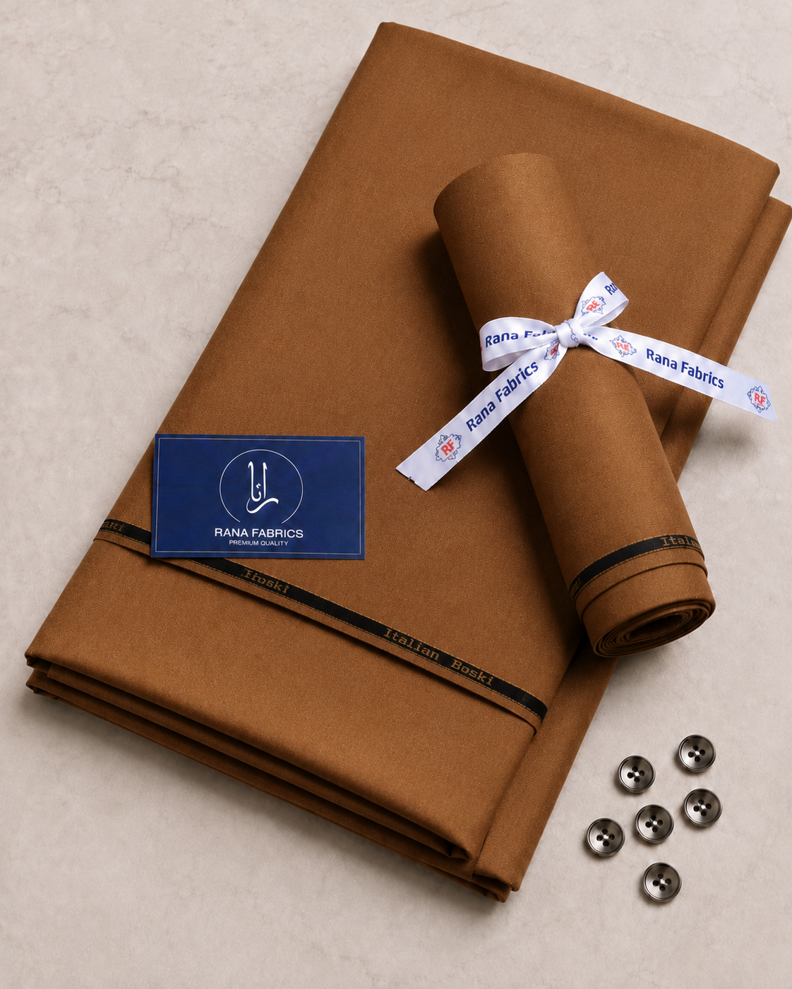 Camel Brown Boski Unstitched Suit