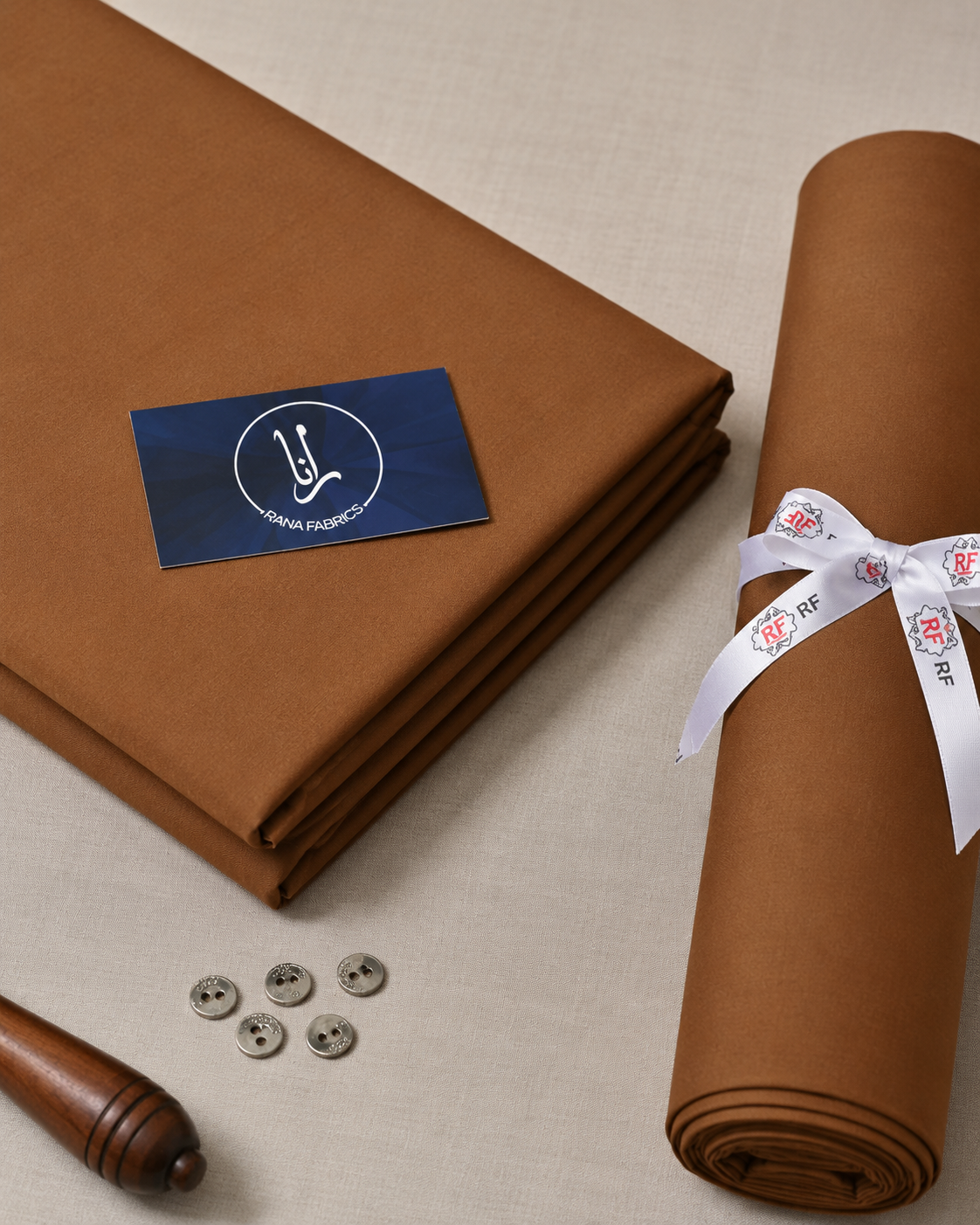 Camel Brown Boski Unstitched Suit