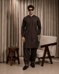 Chocolate Brown Boski Unstitched Suit