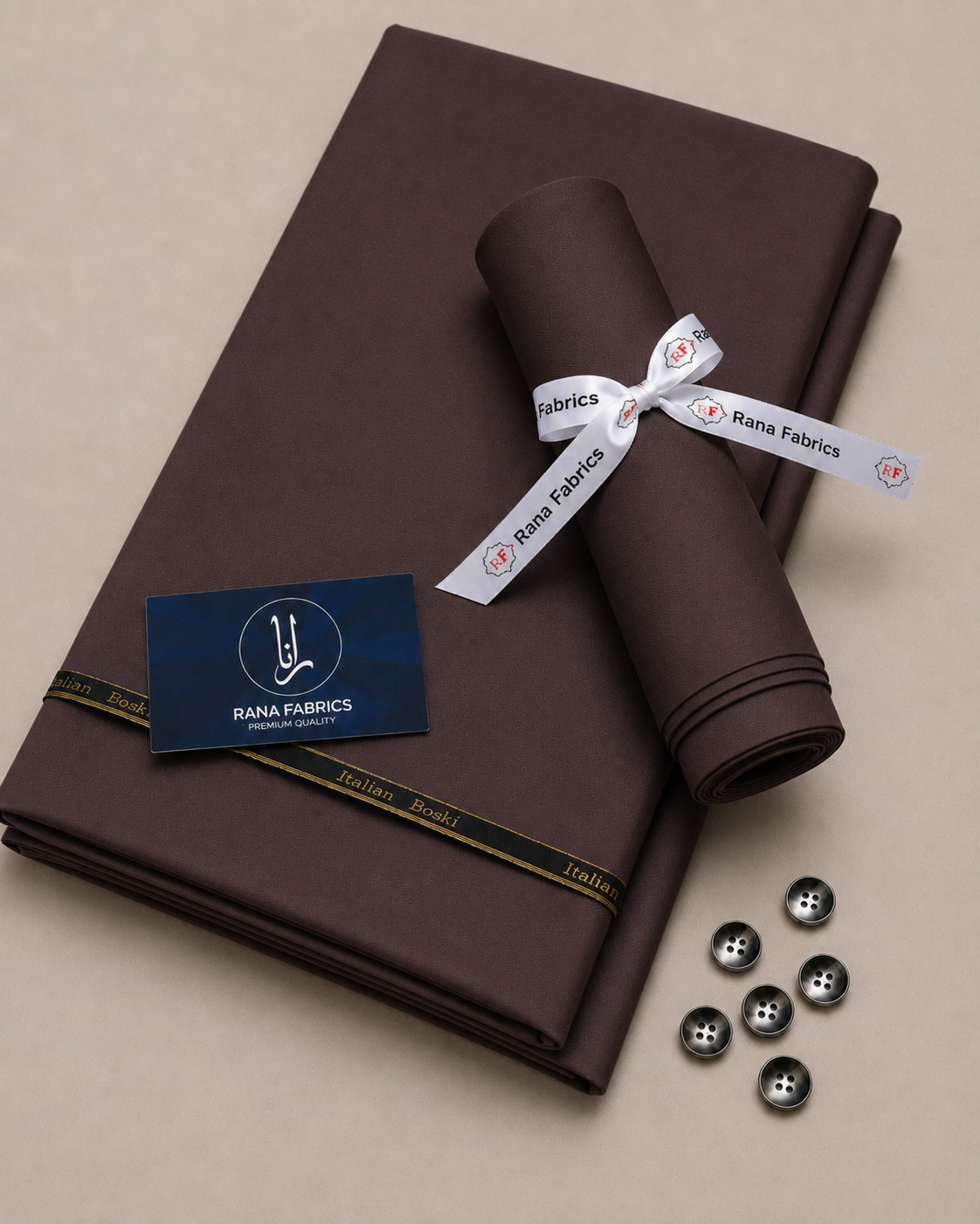 Chocolate Brown Boski Unstitched Suit