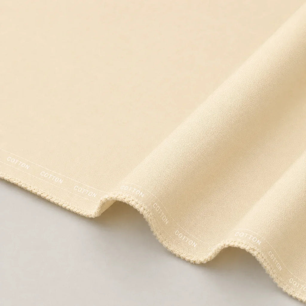 Cream Cotton Unstitched Suit