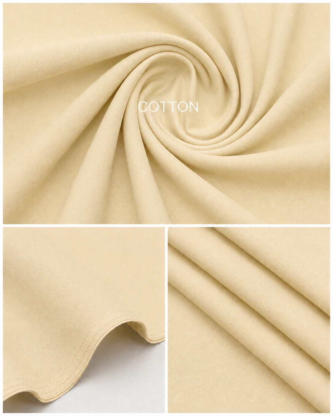 Cream Cotton Unstitched Suit