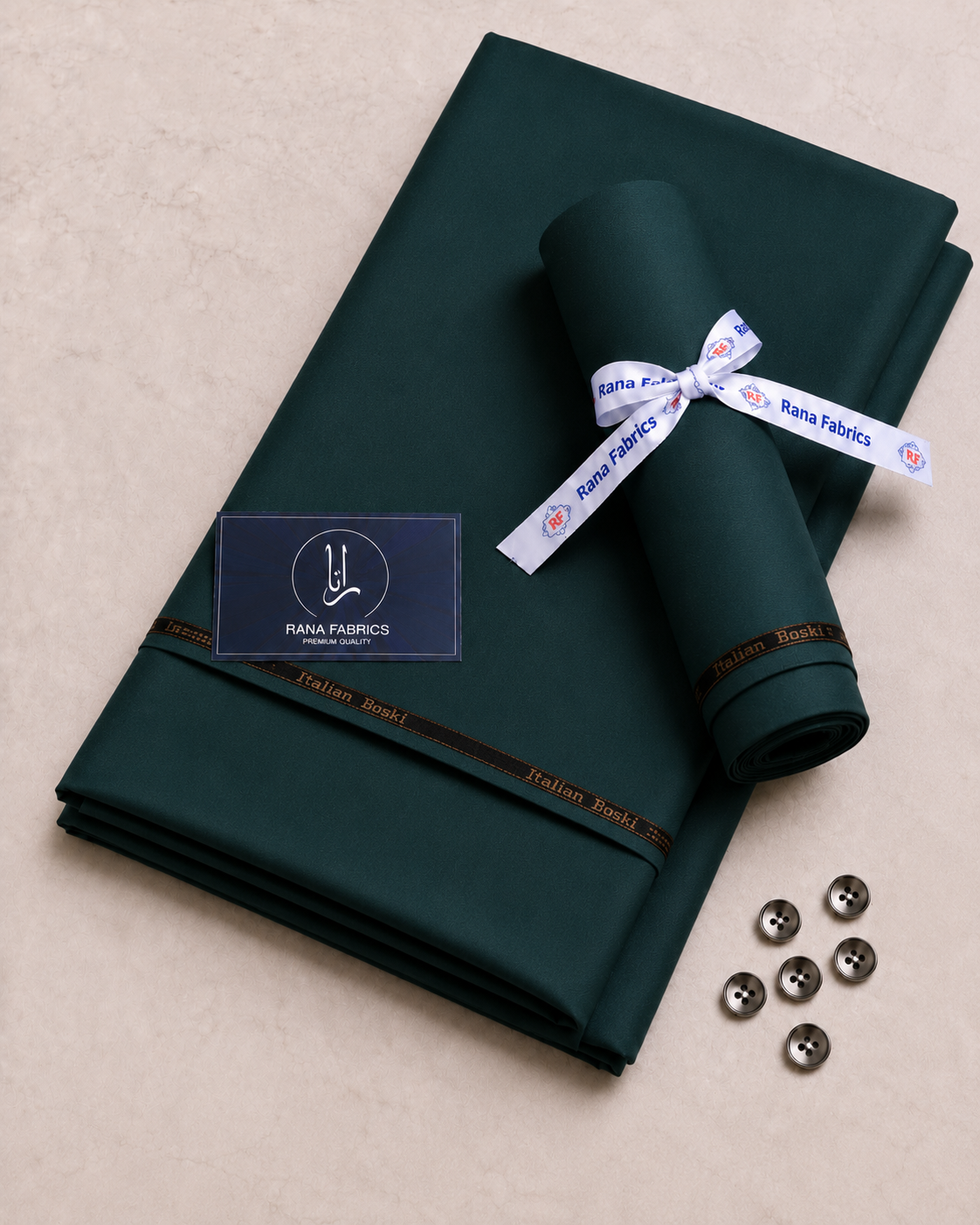 Forest Green Boski Unstitched Suit
