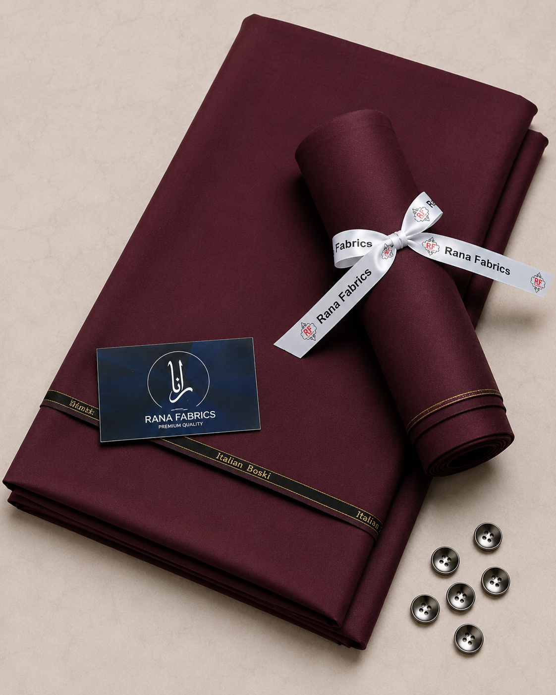 Maroon Boski Unstitched Suit