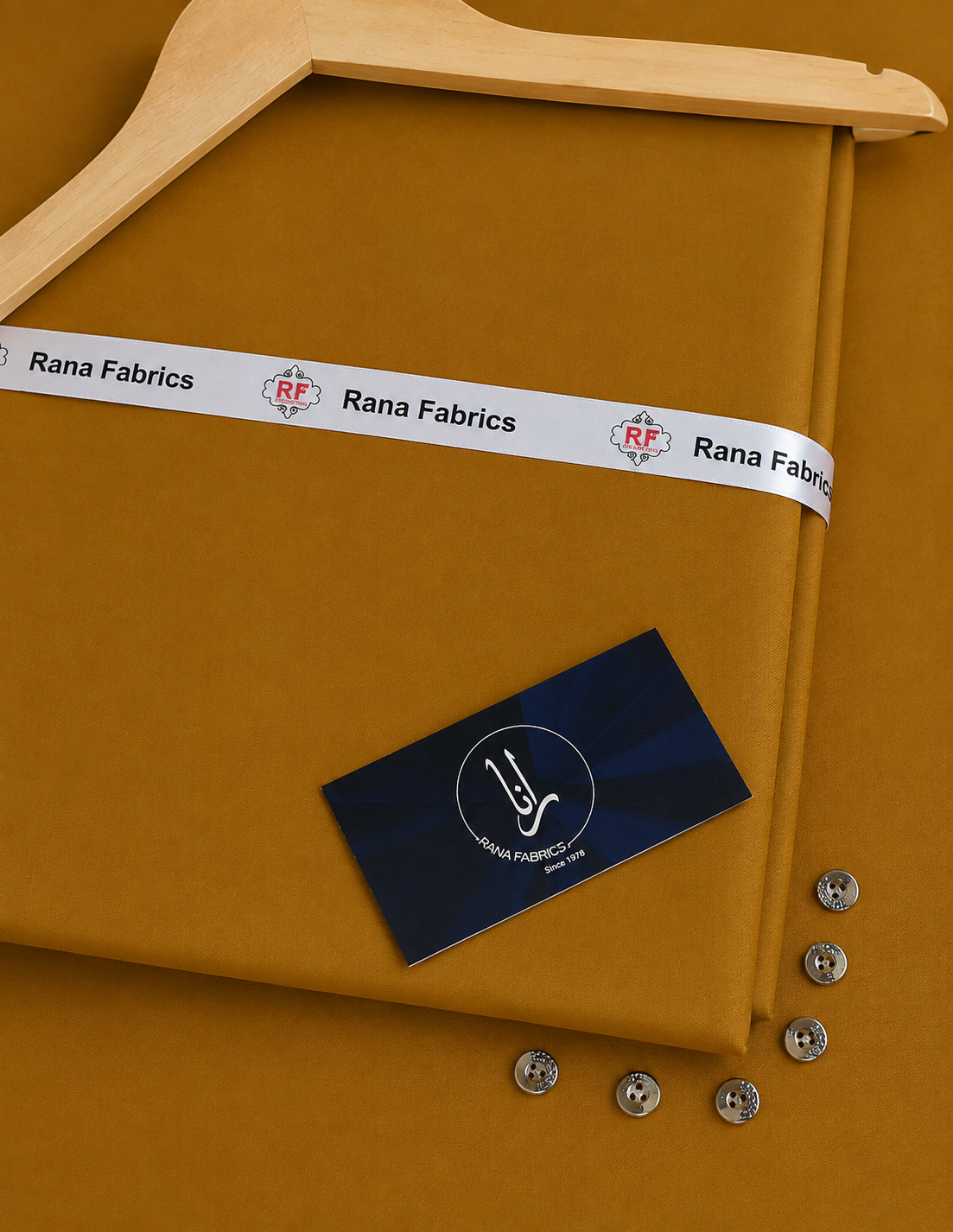 Mustard Gold Cotton Unstitched Suit