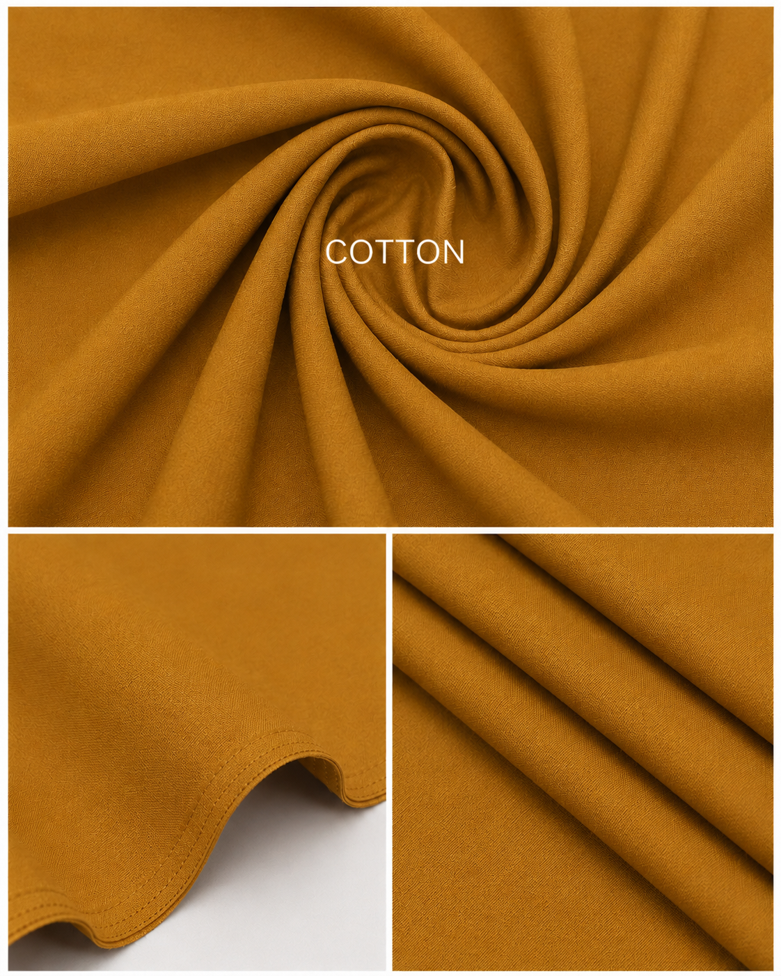 Mustard Gold Cotton Unstitched Suit