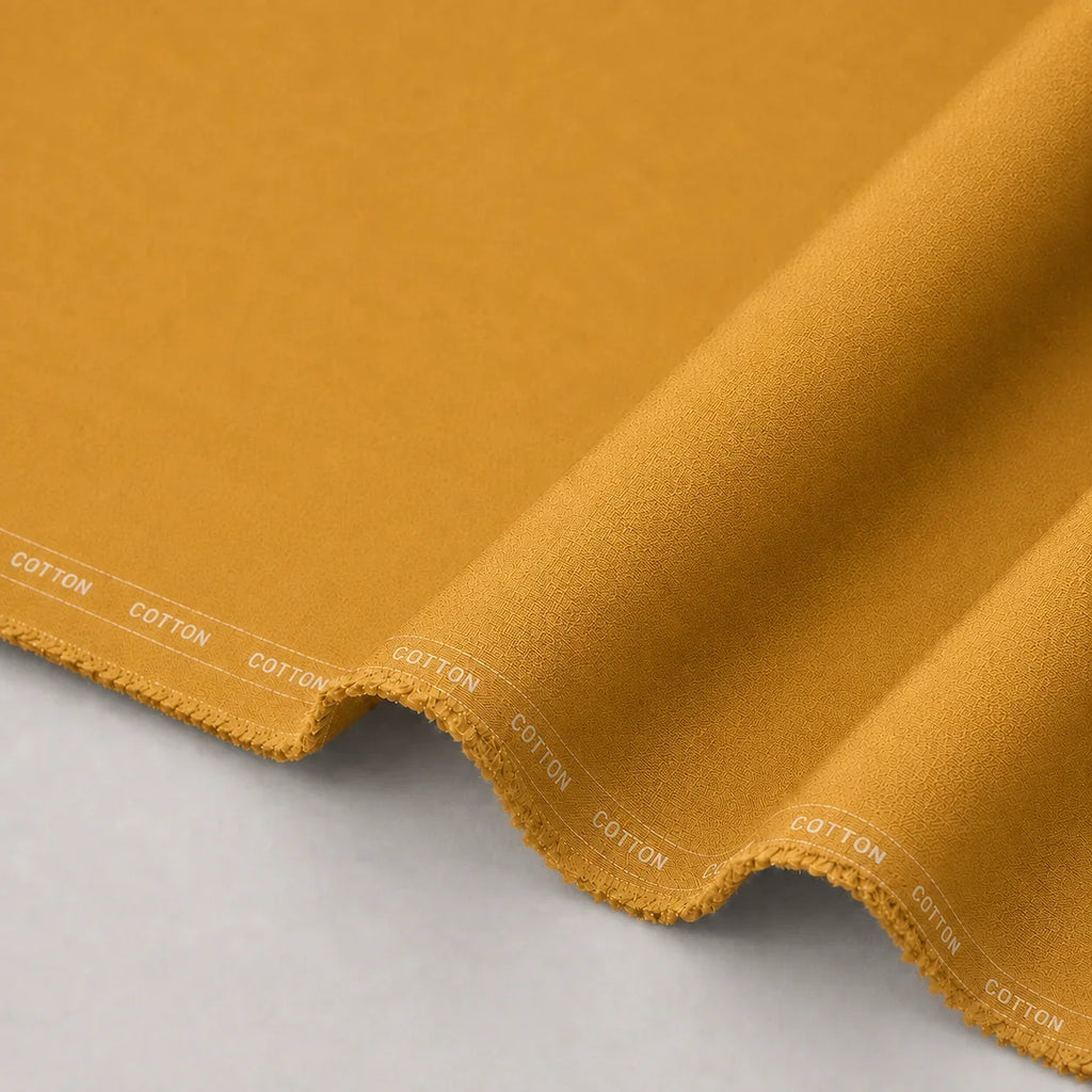 Mustard Gold Cotton Unstitched Suit