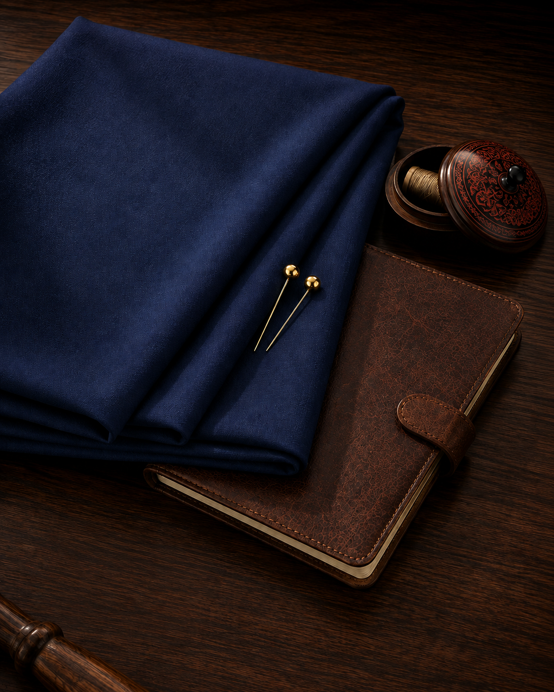 Premium Navy Blue Wash & Wear Unstitched Suit