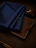 Premium Navy Blue Wash & Wear Unstitched Suit