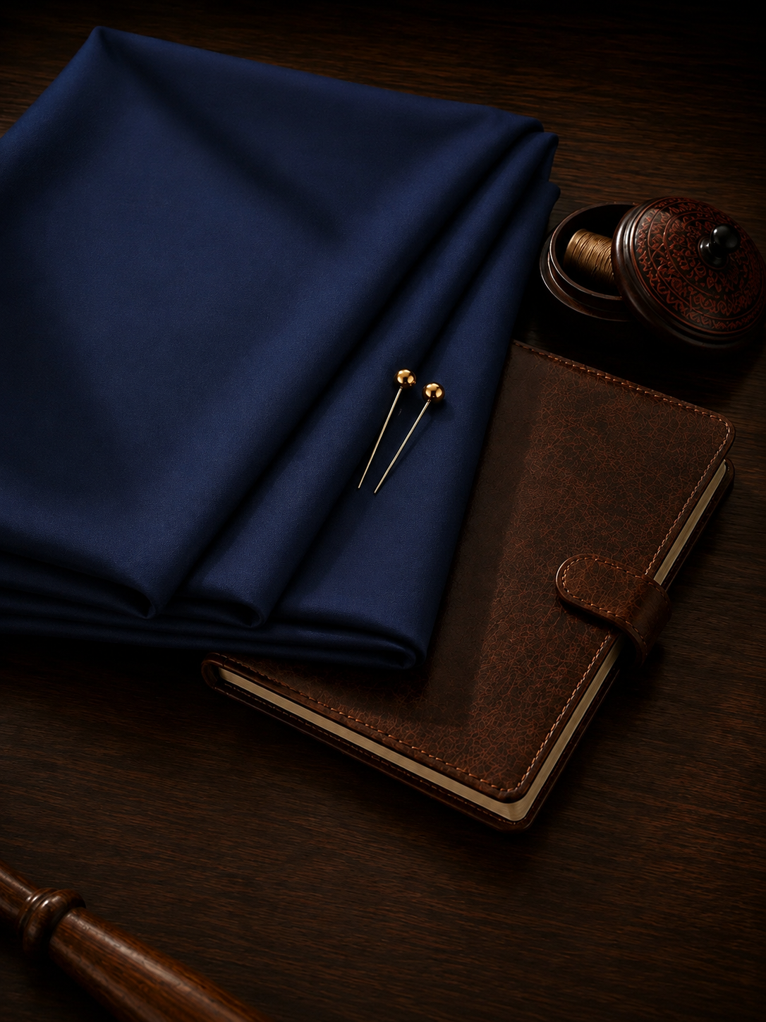 Premium Navy Blue Wash & Wear Unstitched Suit