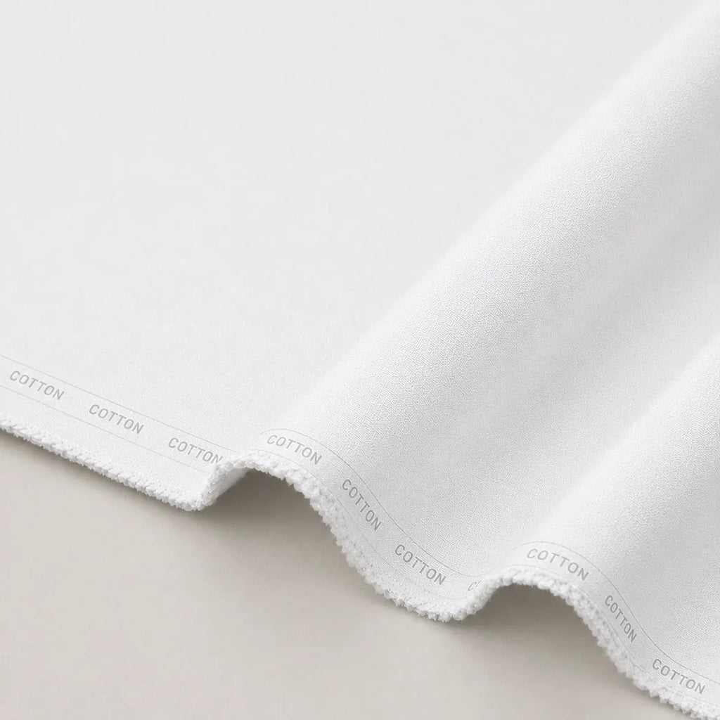 Premium White Cotton Unstitched Suit