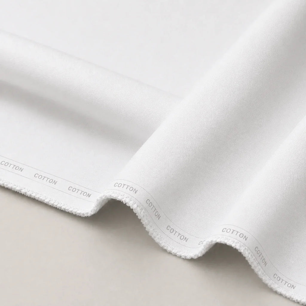Pearl White Cotton Unstitched Suit