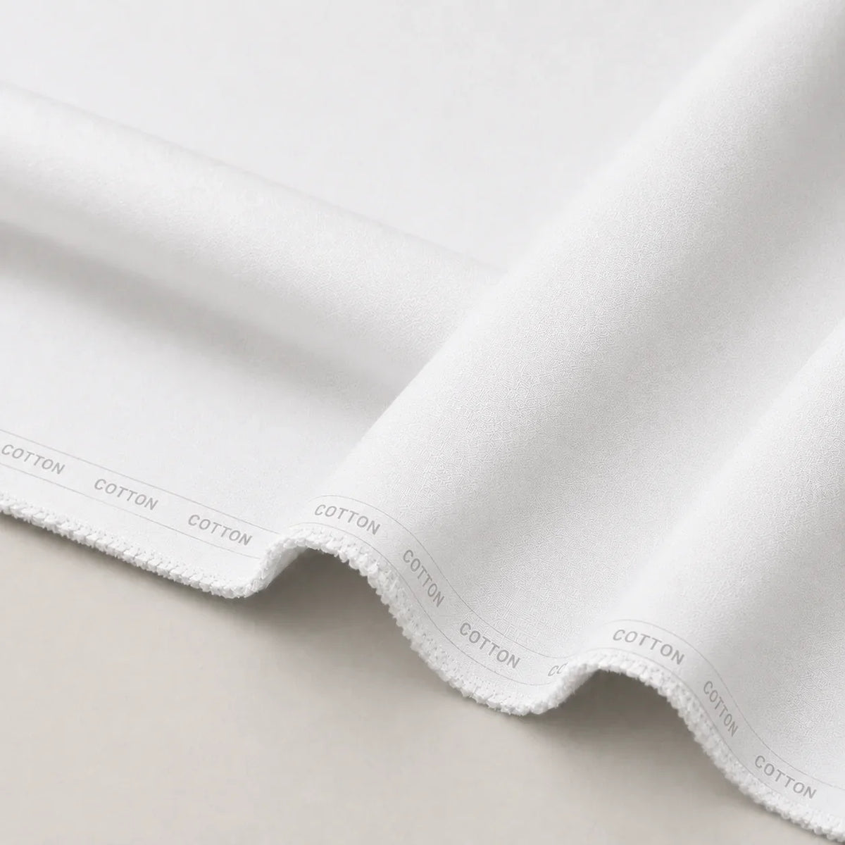 Pearl White Cotton Unstitched Suit