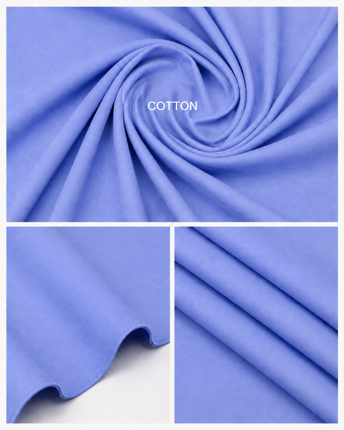 Periwinkle Blue Cotton Unstitched Suit