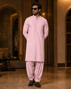 Rose Pink Cotton Unstitched Suit