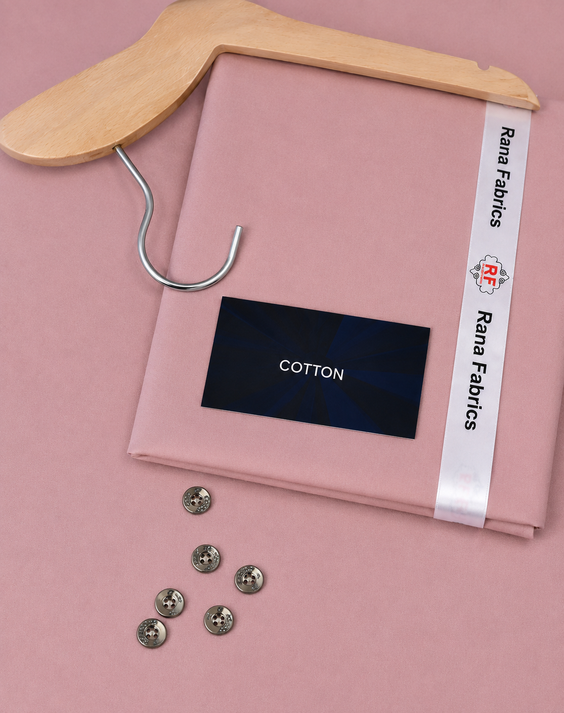 Rose Pink Cotton Unstitched Suit