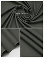 Dark gray wash and wear men's suiting fabric with smooth texture and elegant drape for formal wear