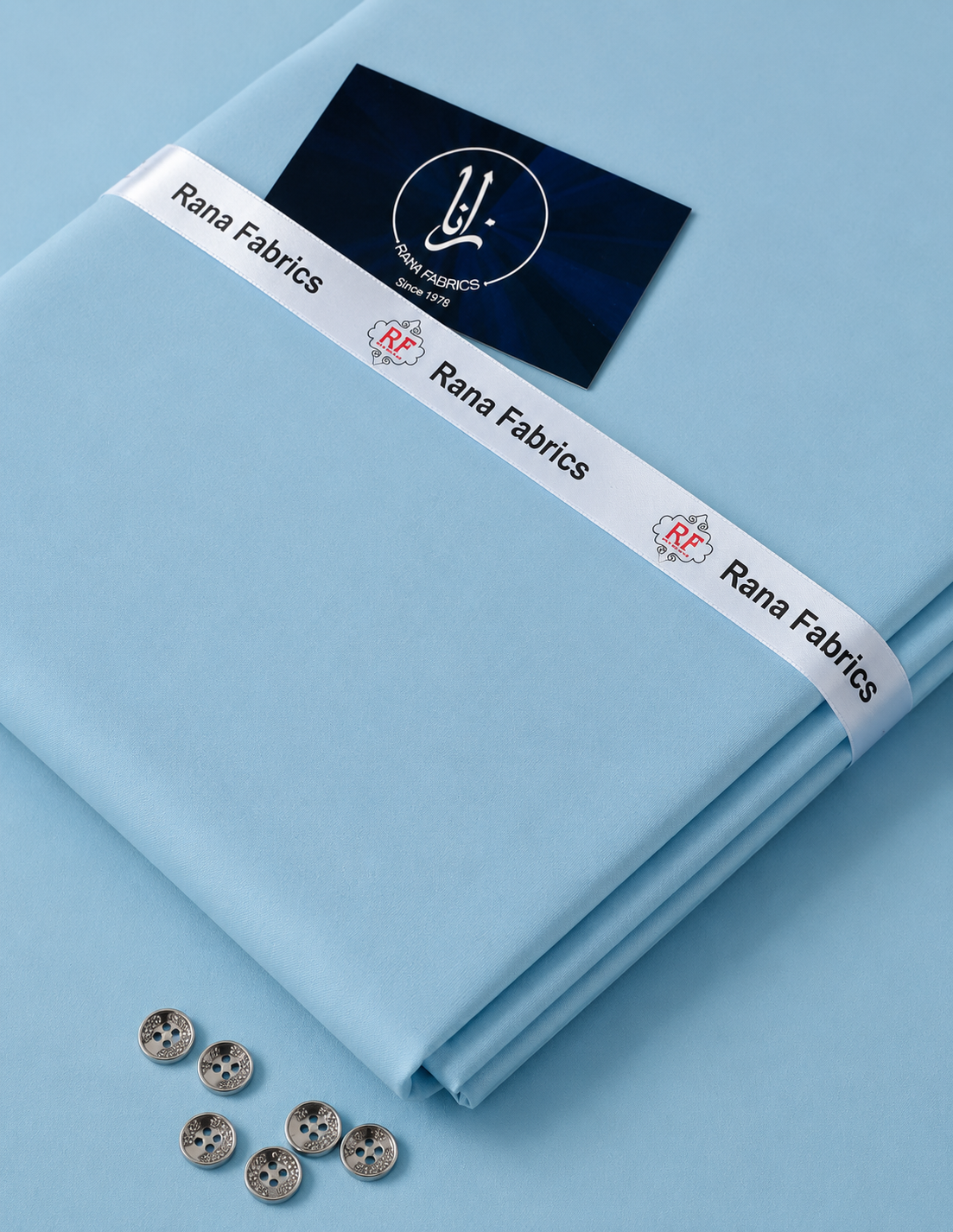 Sky Blue Cotton Unstitched Suit