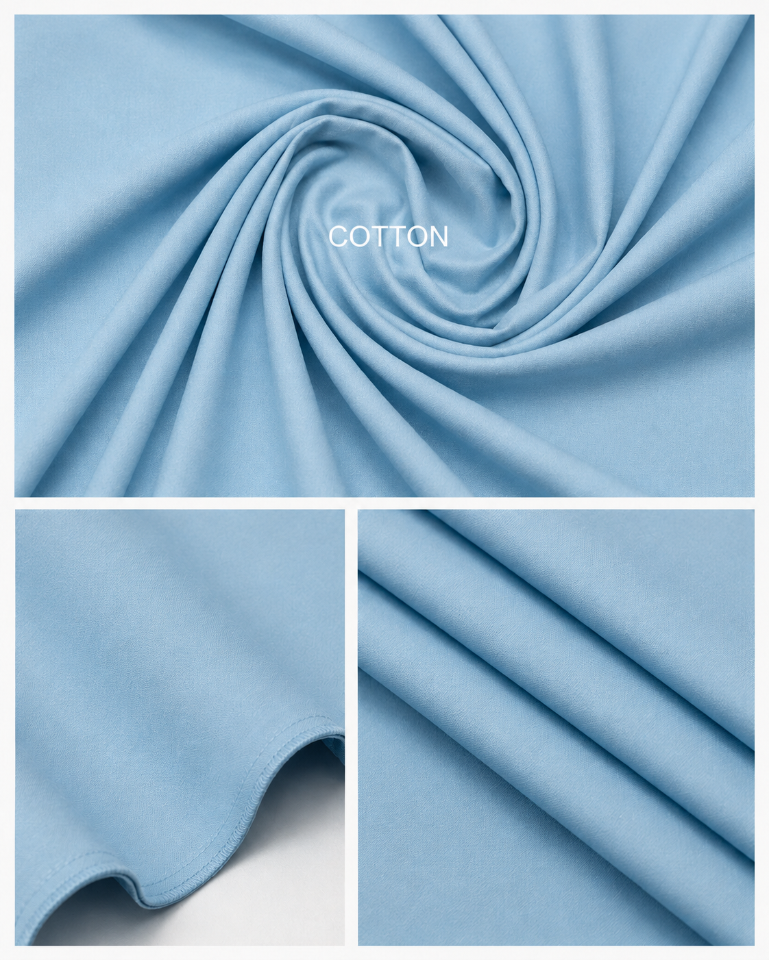 Sky Blue Cotton Unstitched Suit