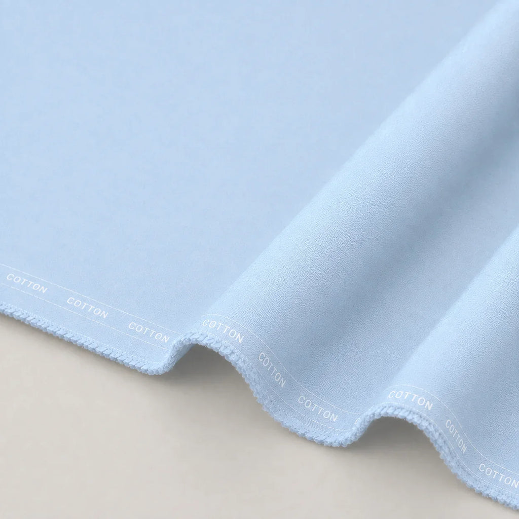 Sky Blue Cotton Unstitched Suit