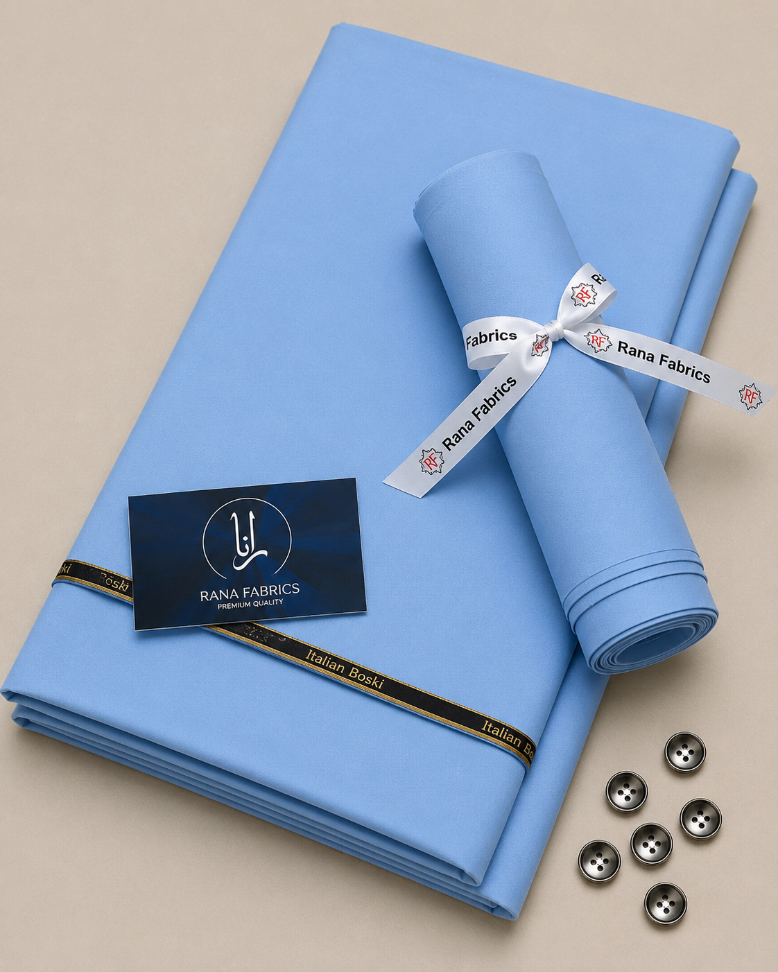 Sky Blue Boski Unstitched Suit
