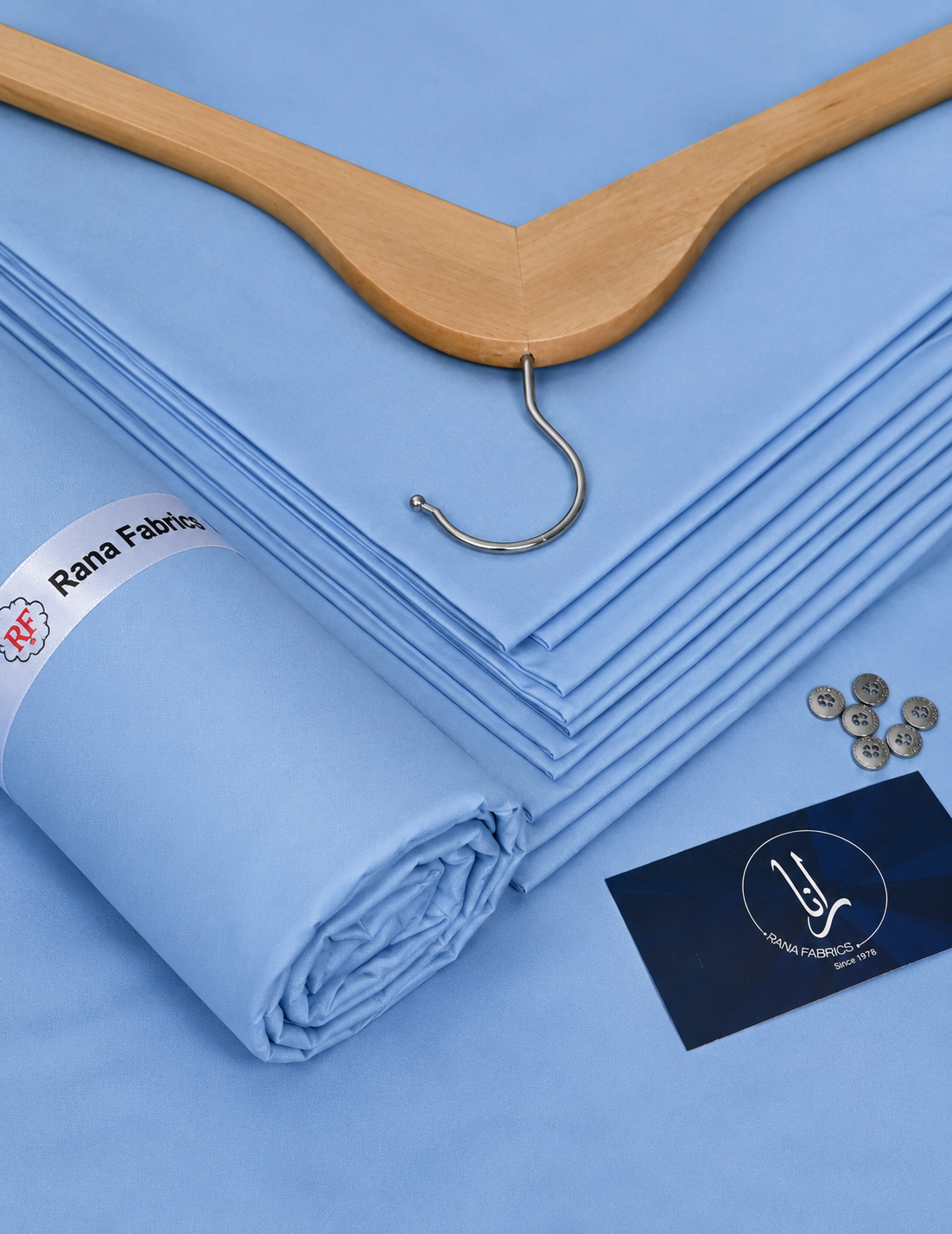 Sky Blue Boski Unstitched Suit