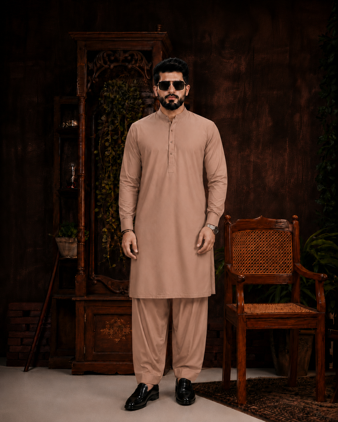 Premium Light Pink Wash & Wear Unstitched Suit