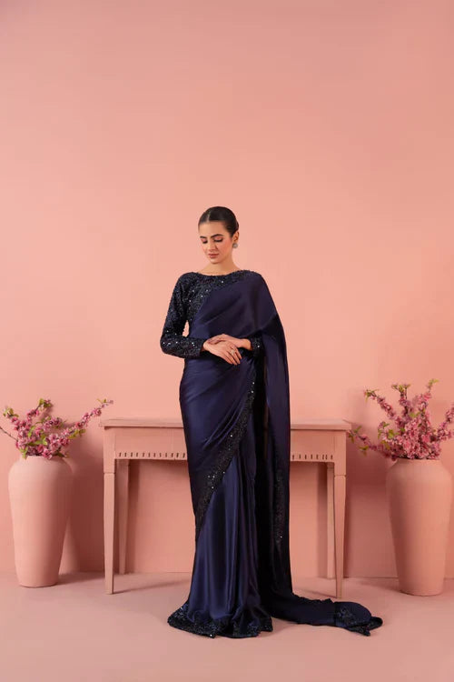 Blue Silk Saree 1