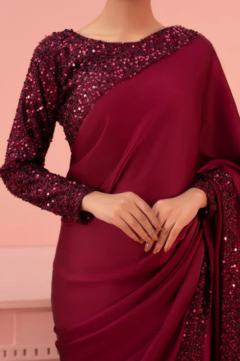 Mahroon Silk Saree 1