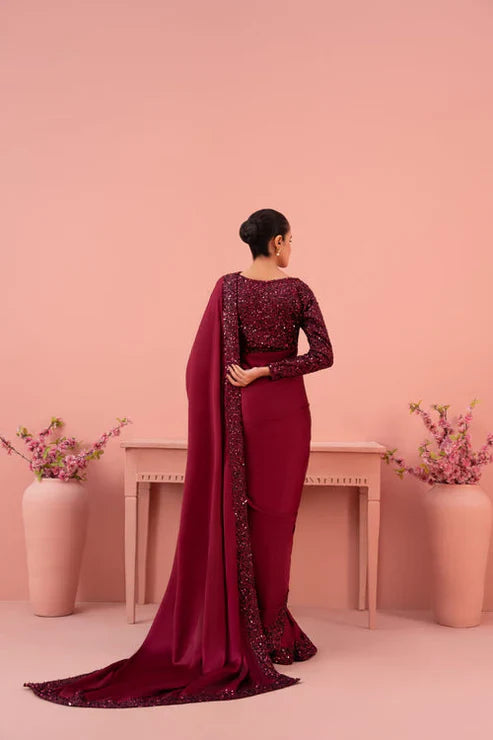 Mahroon Silk Saree 1